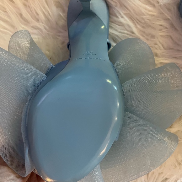 Insanely Pretty Alexander Wang “Pom 105” Silk Tulle Sandals Sky Blue 38.5 BNIB - Picture 6 of 15